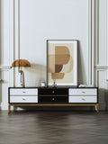High-Gloss Media Console with Stainless Steel Hardware