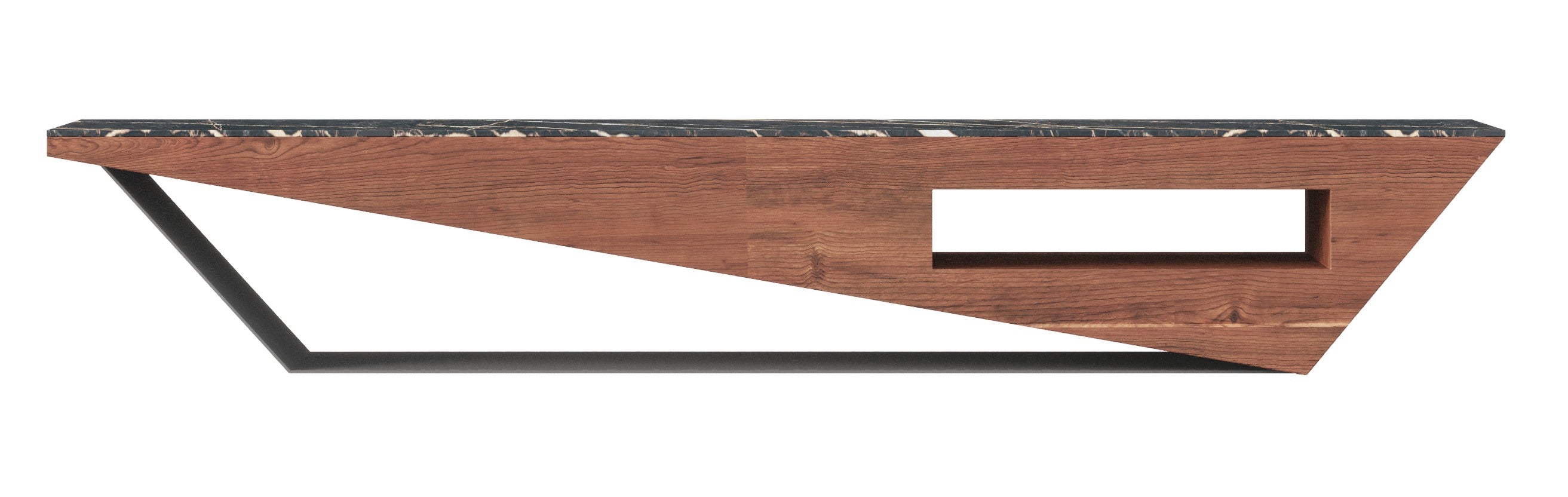 Walnut and Stone Low-Profile Media Console