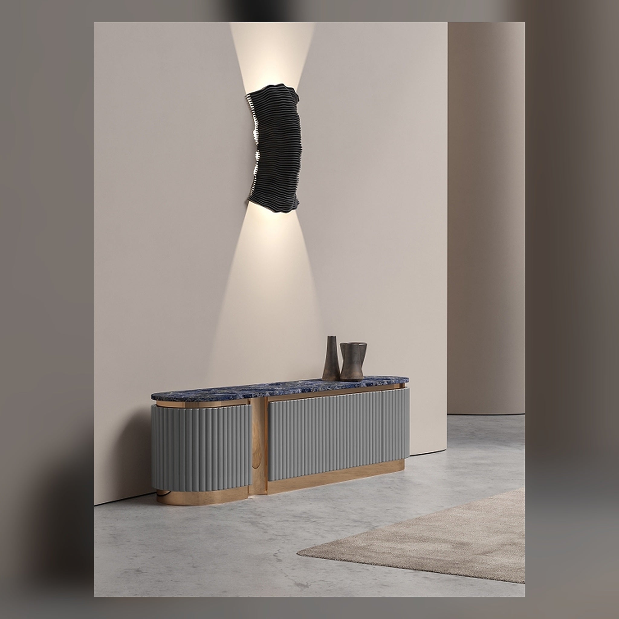 Contemporary Storage Sideboard with Vitrolite Top - image 3