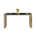 Black And White Artificial Marble And Stainless Steel Dining Table