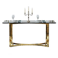 Black And White Marble And Stainless Steel Dining Table