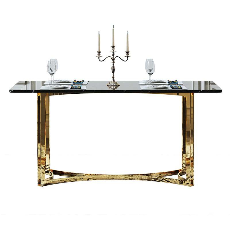 Black And White Marble And Stainless Steel Dining Table