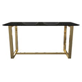 Black And White Marble And Stainless Steel Gold Dining Table