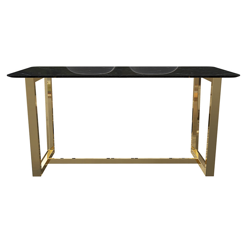 Black And White Marble And Stainless Steel Gold Dining Table
