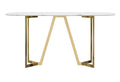 White Marble And Stainless Steel Dining Table