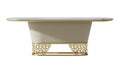 Marble And Leather And Stainless Steel Gold Dining Table