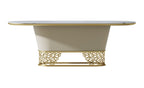 Marble And Leather And Stainless Steel Gold Dining Table