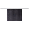 Stainless Steel And Fabrics And Marble Dining Table