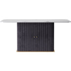Stainless Steel And Fabrics And Marble Dining Table