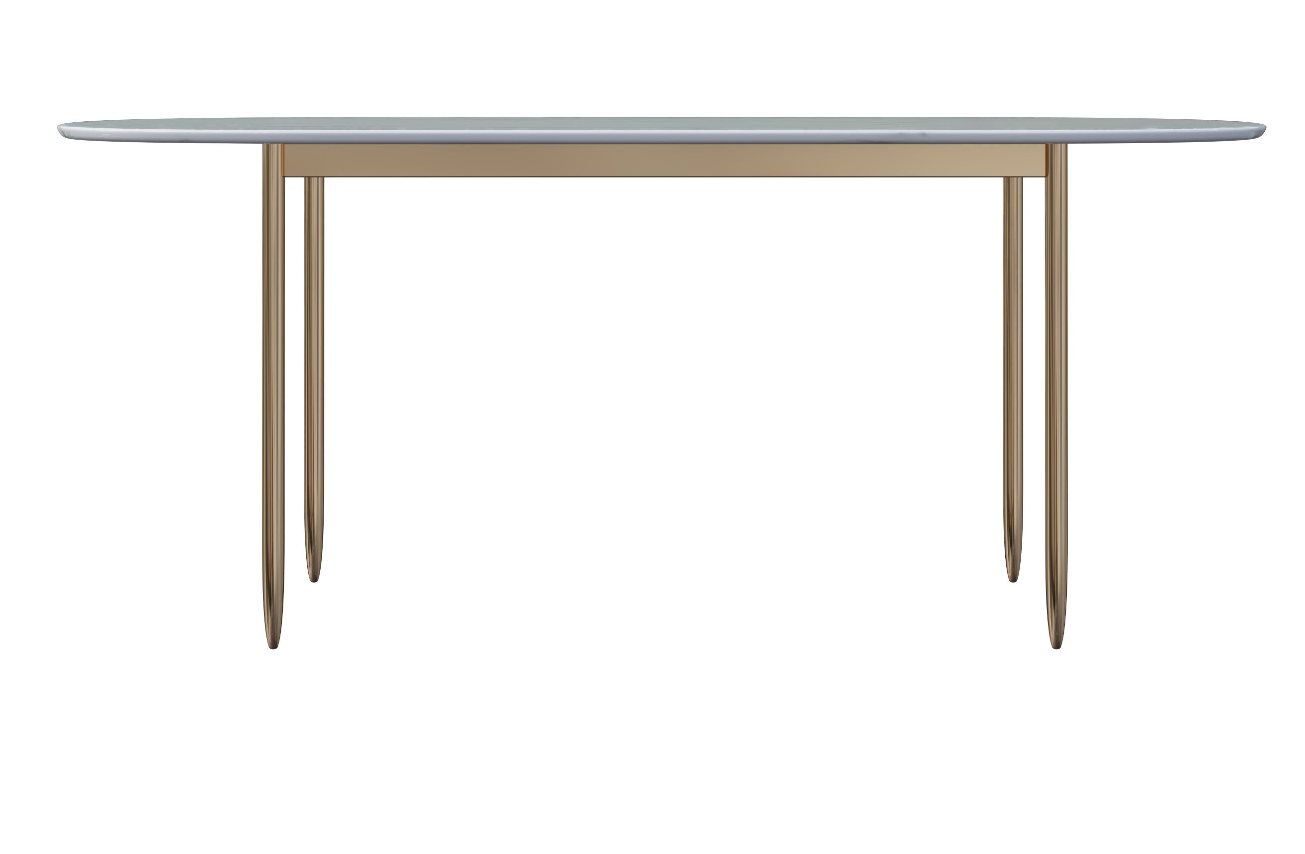 Marble And Stainless Steel Dining Table