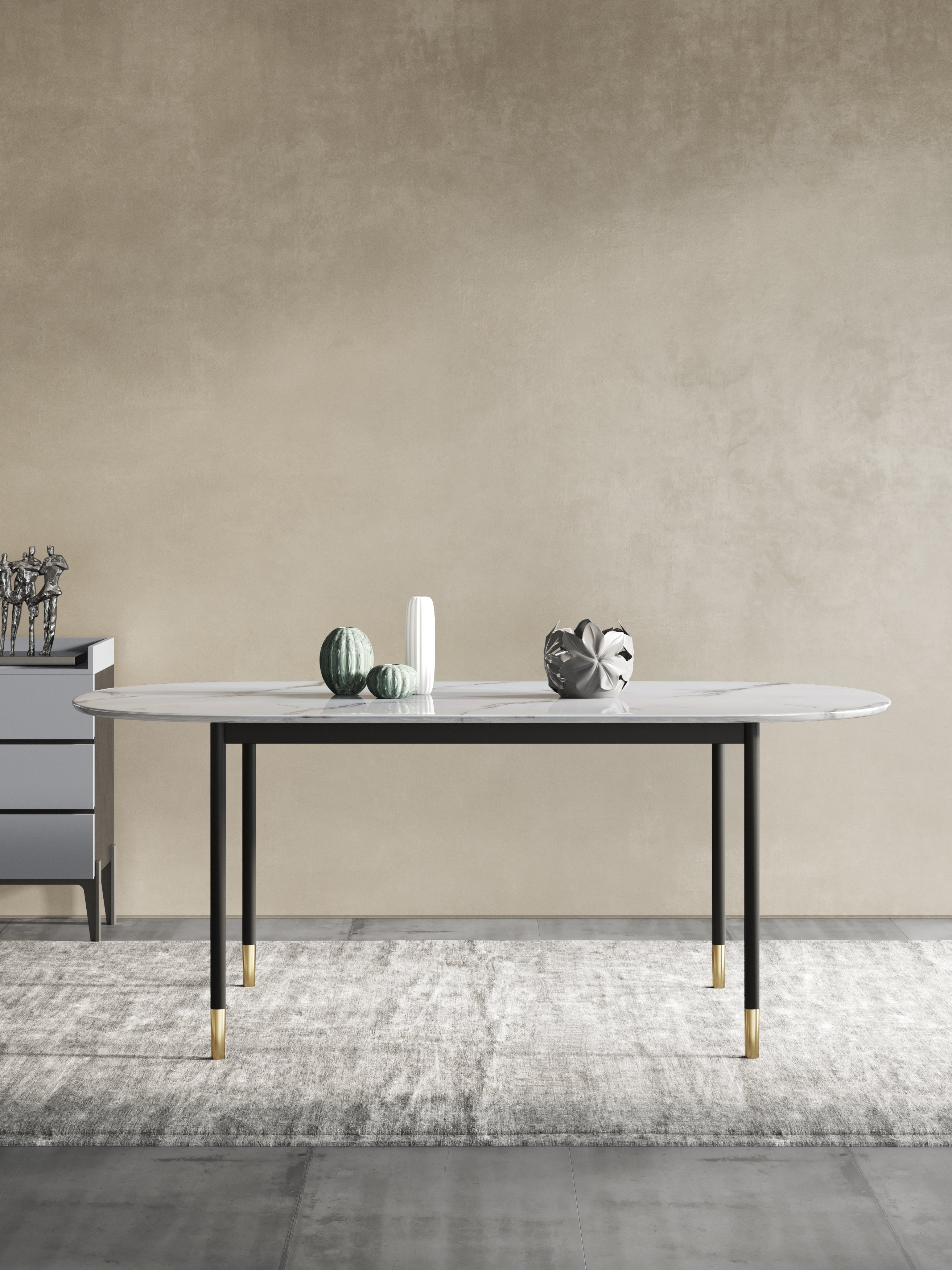 Vitrolite Stainless-Steel Wood Dining Table