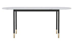 Vitrolite Stainless-Steel Wood Dining Table