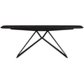 Vitrolite Lauren Black Gold And Metal Dining Table