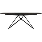 Vitrolite Lauren Black Gold And Metal Dining Table