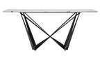 Marble And Stainless Steel Black Dining Table