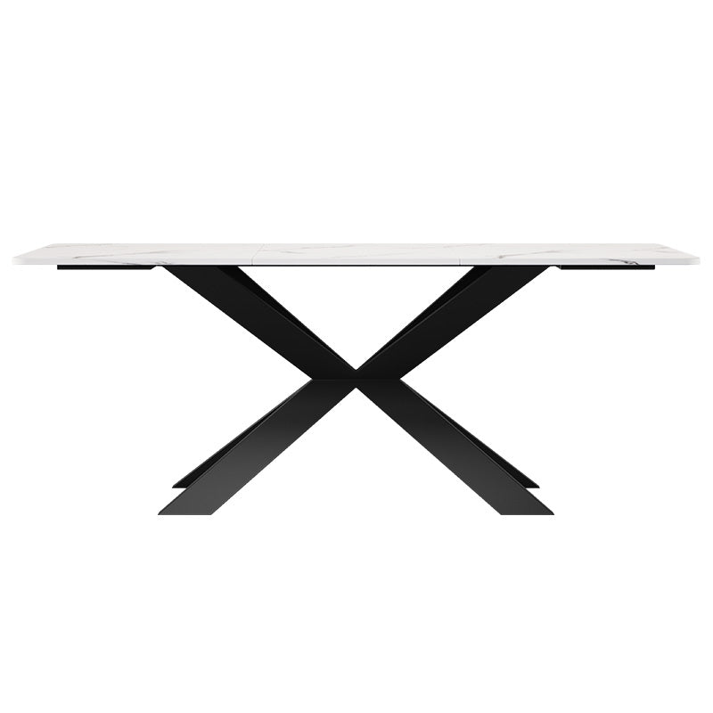 Marble Stainless-Steel Black Dining Table