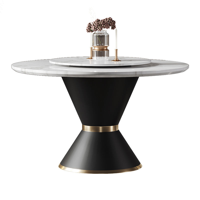 Marble Stainless-Steel Gold-Tone Dining Table