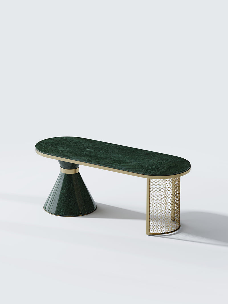 Brushed Gold Marble Office Desk
