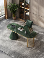 Brushed Gold Marble Office Desk