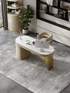 Vitrolite-Top Leather Executive Desk with Brushed Gold Accents