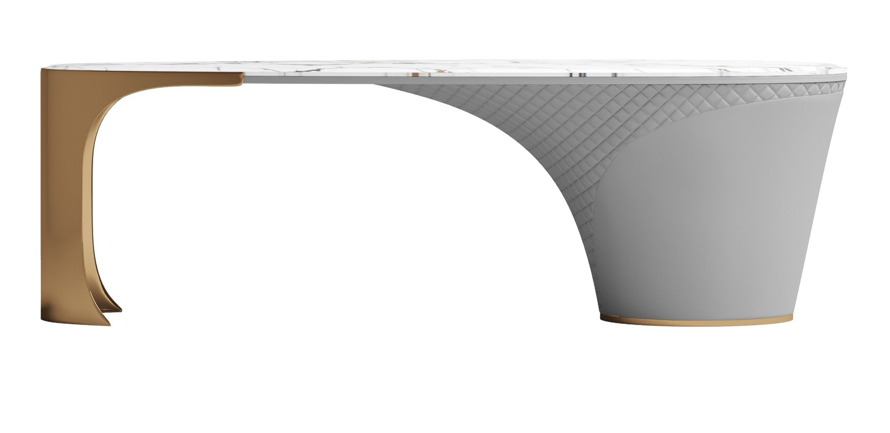 Marble and Rose Gold Executive Office Desk