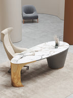 Marble and Rose Gold Executive Office Desk