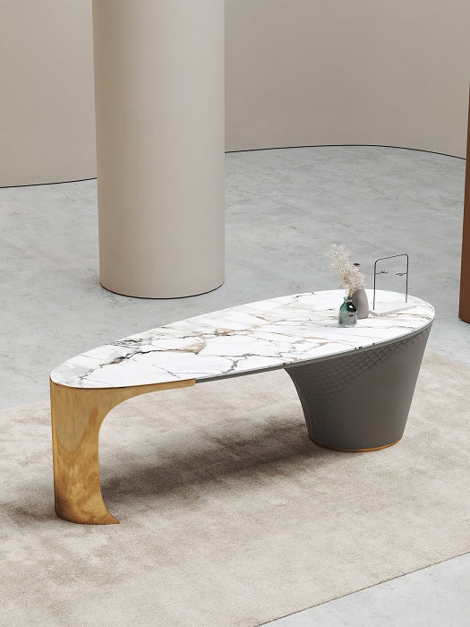 Marble and Rose Gold Executive Office Desk
