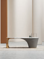 Marble and Rose Gold Executive Office Desk