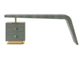 High-Gloss Eucalyptus Executive Desk with Polished Gold Accents