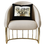 Warm White Upholstered Accent Chair with Metal Accents