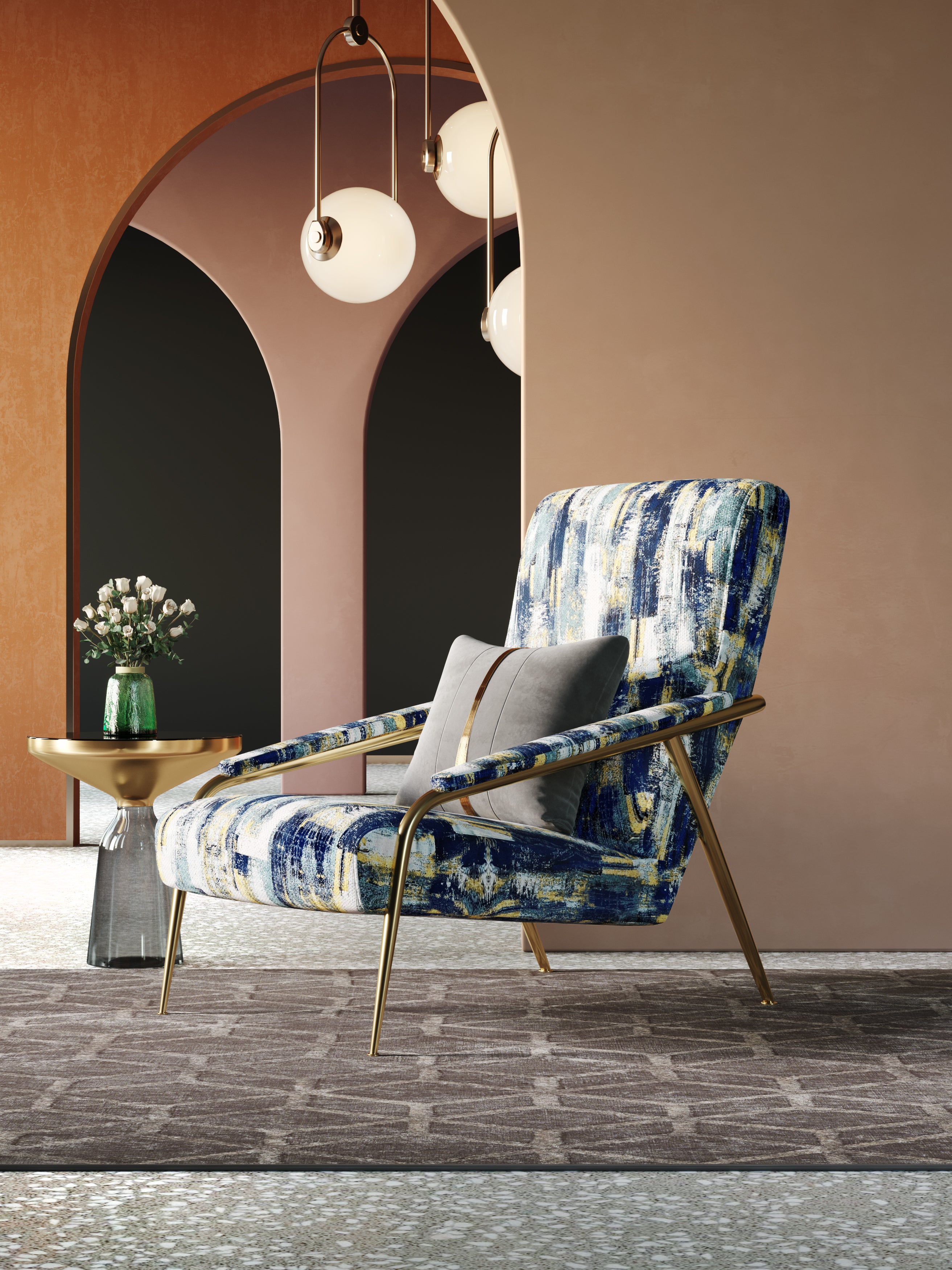 Accent Chair with Metal Accents