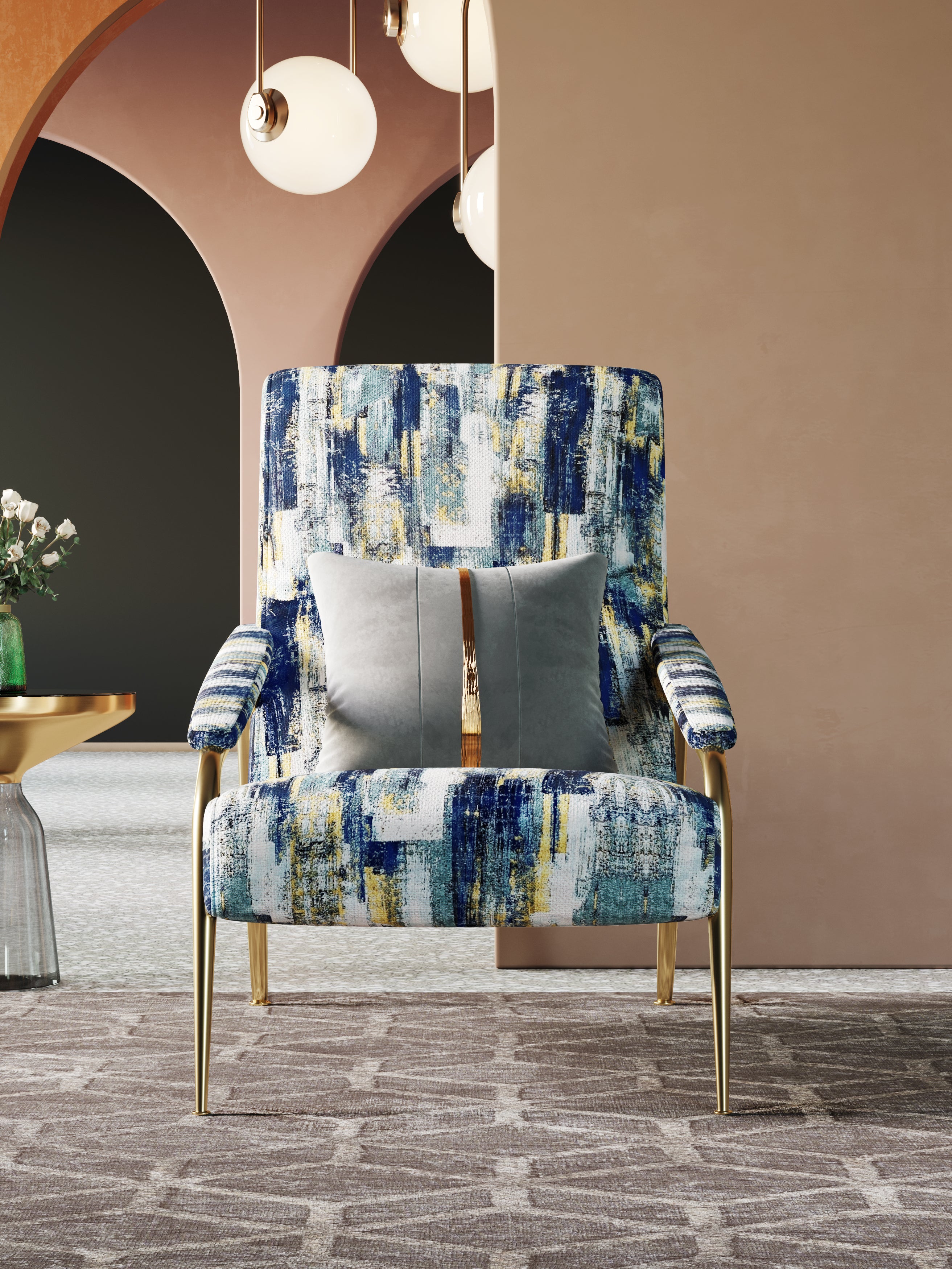Accent Chair with Metal Accents