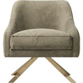 Grey Yellow Upholstered Accent Chair with Metal Accents
