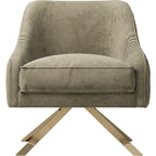 Grey Yellow Upholstered Accent Chair with Metal Accents