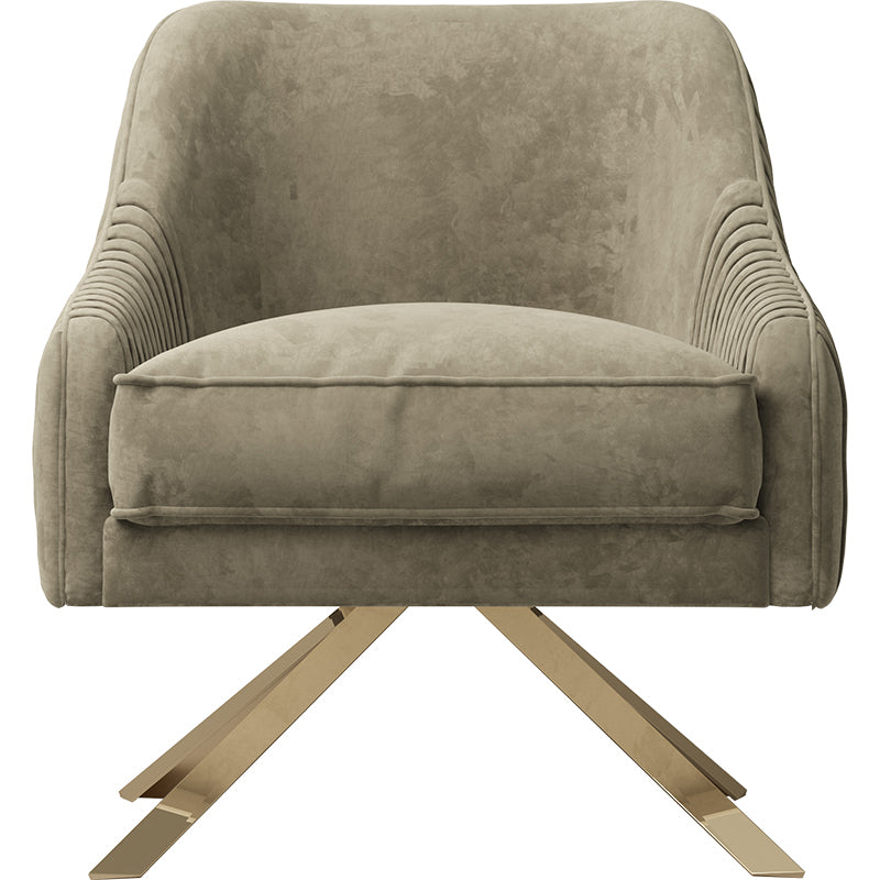 Grey Yellow Upholstered Accent Chair with Metal Accents