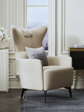 Upholstered Accent Chair with Metal Accents