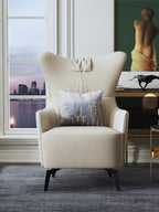 Upholstered Accent Chair with Metal Accents