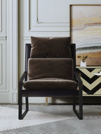 Upholstered Accent Chair with Metal Accents