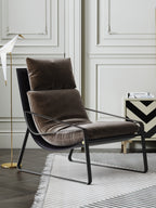Upholstered Accent Chair with Metal Accents