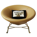 Genuine Leather Accent Chair with Metal Accents