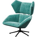 Blue Velvet Accent Chair with Metal Accents