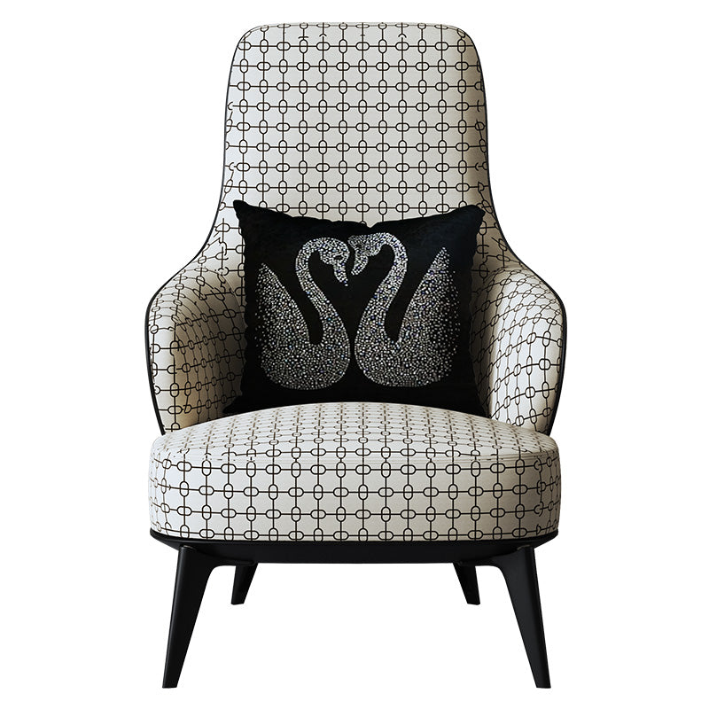 Upholstered Accent Chair with Metal Accents