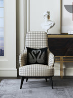 Upholstered Accent Chair with Metal Accents
