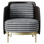 Upholstered Accent Chair with Metal Accents