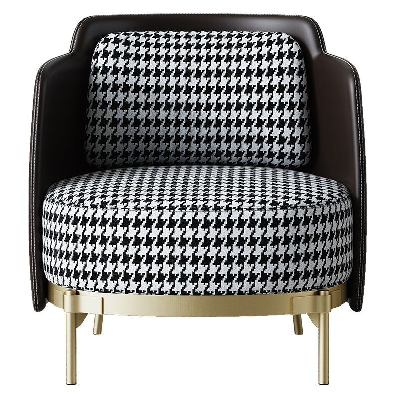 Upholstered Accent Chair with Metal Accents