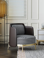 Upholstered Accent Chair with Metal Accents