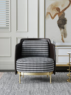 Upholstered Accent Chair with Metal Accents