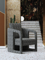 Upholstered Accent Chair with Metal Accents