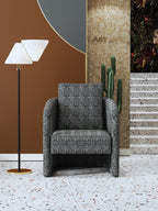 Upholstered Accent Chair with Metal Accents