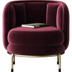 Velvet Accent Chair with Metal Accents